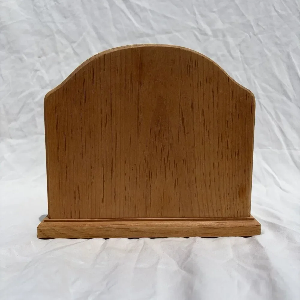 VTG Cottagecore Barn Sheep Wood Napkin Holder Country Decor Farmhouse Granny